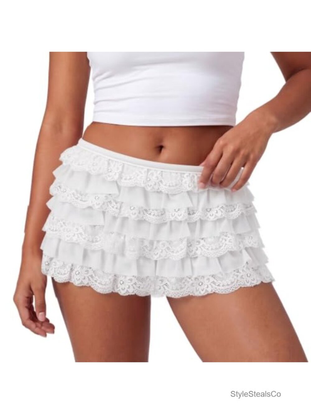 Lace Bloomer Shorts Women Layered Ruffled Frilly Coquette Pettipants Cosplay